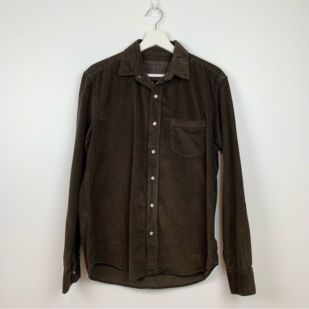 Frank Eileen Luke Corduroy Shirt Button Up Brown Small Soft Cotton Long Sleeves